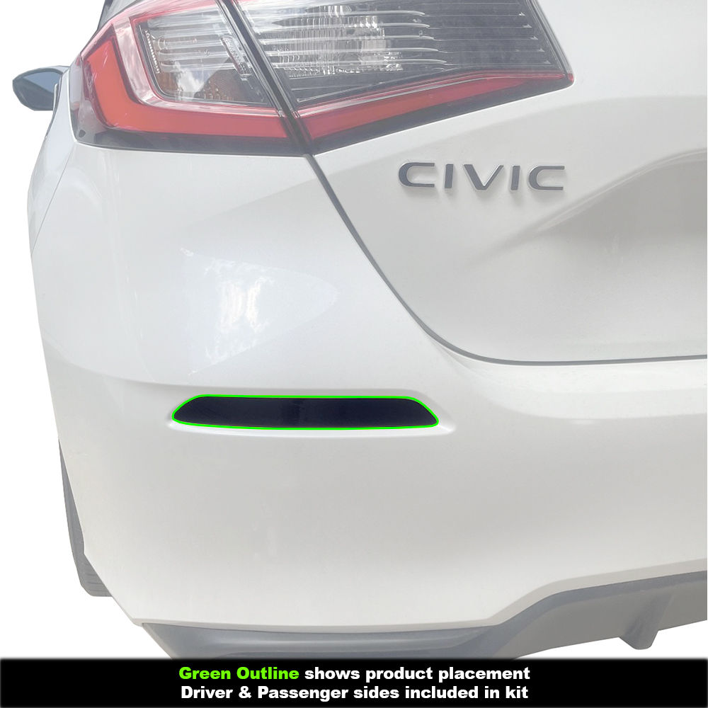 Crux Moto Bumper Reflector Tint Vinyl Wrap Overlay Compatible with Honda Civic Hatch 2022+ - Image 3