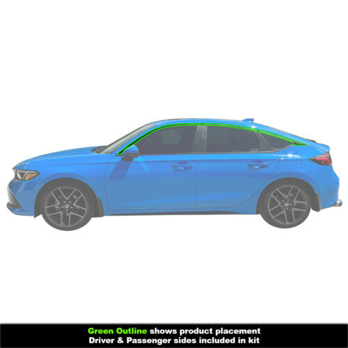 Crux Motorsports Window Chrome Delete Vinyl Wrap Overlay Compatible with Honda Civic Hatch 2022+ - Image 3