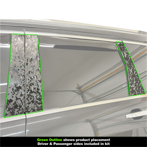 Crux Motorsports B&C Pillar Vinyl Wrap Overlay Black Forged Carbon Confetti Compatible with Jeep Grand Cherokee 2011 - 2022 WK2 - Image 3