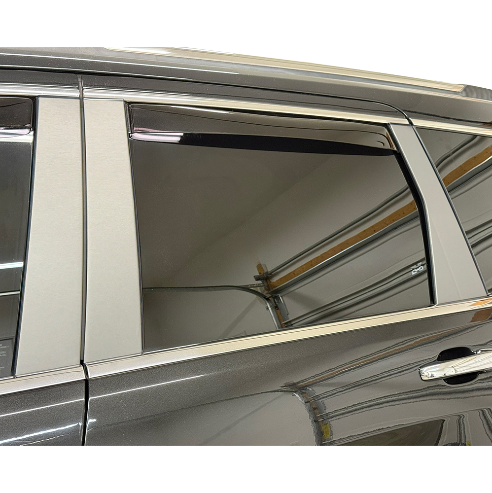 Crux Motorsports B&C Pillar Vinyl Wrap Overlay Brushed Titanium Compatible with Jeep Grand Cherokee 2011 - 2022 WK2