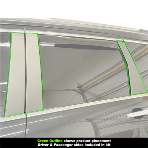Crux Motorsports B&C Pillar Vinyl Wrap Overlay Brushed Titanium Compatible with Jeep Grand Cherokee 2011 - 2022 WK2 - Image 3