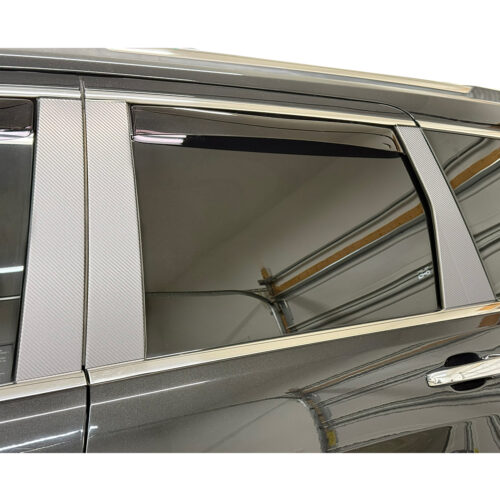 Crux Motorsports B&C Pillar Vinyl Wrap Overlay Grey Carbon Fiber Compatible with Jeep Grand Cherokee 2011 - 2022 WK2 - Image 2