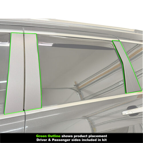 Crux Motorsports B&C Pillar Vinyl Wrap Overlay Grey Carbon Fiber Compatible with Jeep Grand Cherokee 2011 - 2022 WK2 - Image 3