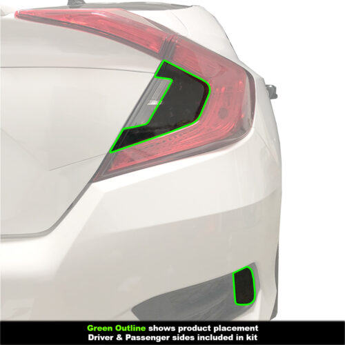 Crux Motorsports Tail Light Tint + Reflectors Vinyl Tint Overlay Compatible with Honda Civic Sedan 2016 - 2021 - Image 3