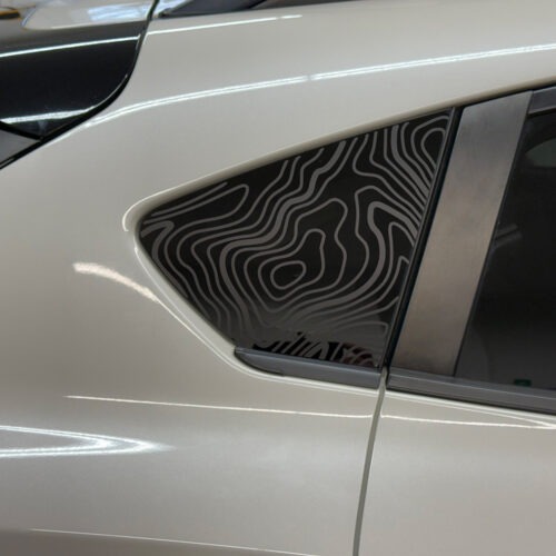 Crux Motorsports Window Topographical Map Vinyl Wrap Compatible with Subaru Crosstrek 2018 - 2023 - Image 2
