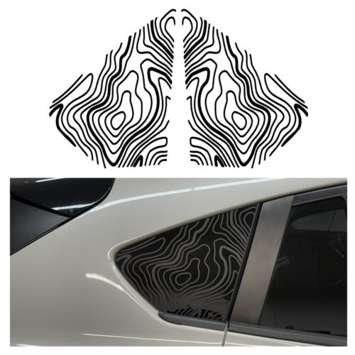 Crux Motorsports Window Topographical Map Vinyl Wrap Compatible with Subaru Crosstrek 2018 - 2023 - Image 4