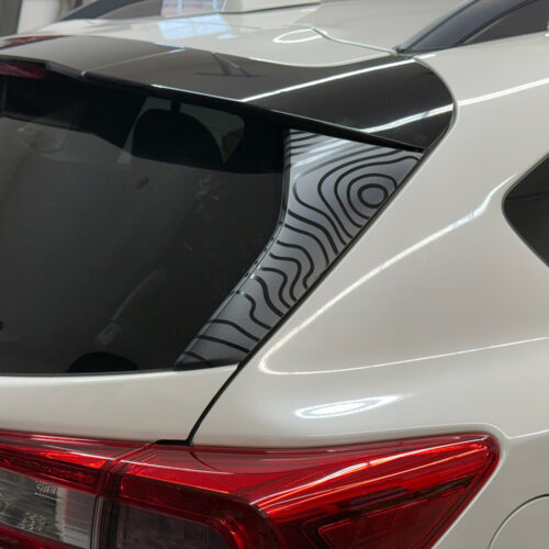 Crux Motorsports Spoiler Topographical Map Vinyl Wrap Compatible with Subaru Crosstrek 2018 - 2023 - Image 2