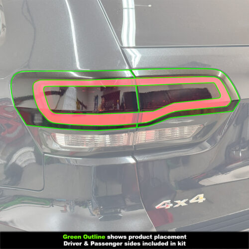 Crux Motorsports Tail Light vinyl wrap overlay kit Metallic Gloss Black compatible with Jeep Grand Cherokee WK2 2014 - 2022 - Image 3