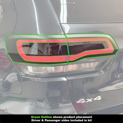 Crux Motorsports Tail Light vinyl wrap overlay kit Matte Black compatible with Jeep Grand Cherokee WK2 2014 - 2022 - Image 3