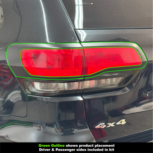 Crux Motorsports Tail Light Outer Only Kit Vinyl Wrap Overlay Satin Black compatible with Jeep Grand Cherokee 2014 - 2022 WK2 - Image 3