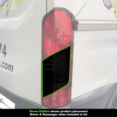 Crux Motorsports Tail Light Tint Vinyl Wrap Overlay Dark Smoke 20% Compatible with Ford Transit 150/250/350 2015 + - Image 2