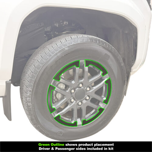 Crux Motorsports 18" Wheel Vinyl Wrap Overlays Satin Black compatible with Toyota Tacoma TRD Sport 2024+ - Image 3
