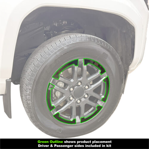 Crux Motorsports 18" Wheel Vinyl Wrap Overlays Gloss Black compatible with Toyota Tacoma TRD Sport 2024+ - Image 3