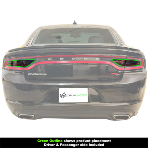 Crux Motorsports Inner Tail Light Tint Vinyl Wrap Overlay BIO Light Smoke compatible with Dodge Charger 2015 - 2023 - Image 4