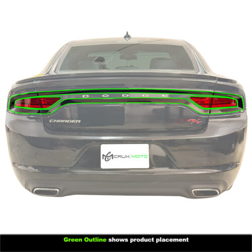 Crux Moto Full Tail Light Vinyl Tint Overlay – Dark Smoke 20% w/ Red | Precision Fit for 2015–2023 Dodge Charger - Image 4