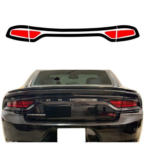 Crux Moto Full Tail Light Vinyl Tint Overlay – Dark Smoke 20% w/ Red | Precision Fit for 2015–2023 Dodge Charger - Image 5