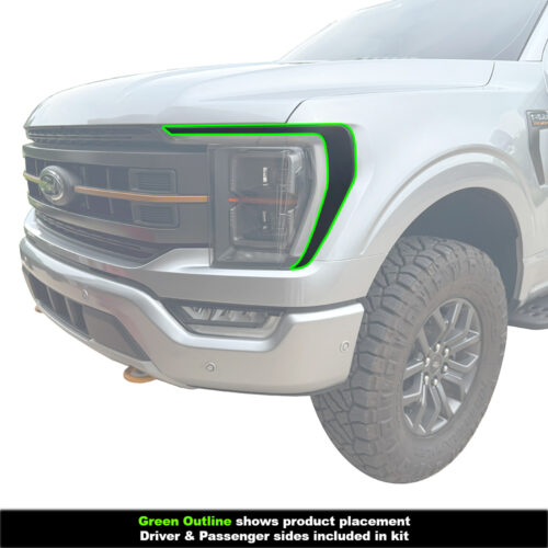 Crux Moto Headlight Vinyl Wrap Overlay | Precision Fit compatible with Ford F150 2021 - 2023 Tremor, XLT, King Ranch, Platinum - Image 3