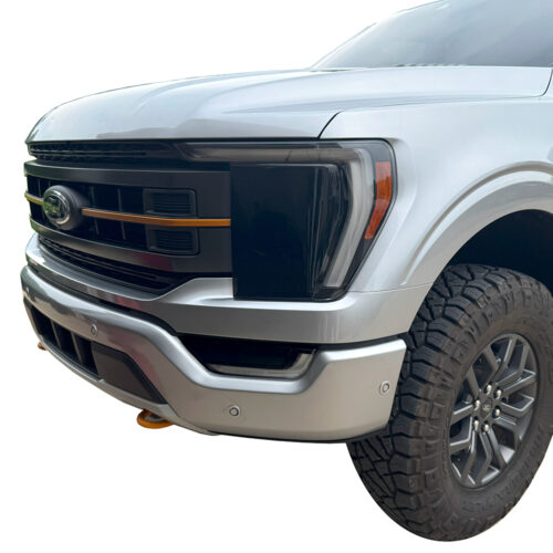 Crux Moto Headlight Front Tint Vinyl Wrap Overlay – Dark Smoke 20% | Precision Fit for Ford F150 2021-2023 Tremor, XLT, King Ranch, Platinum - Image 2
