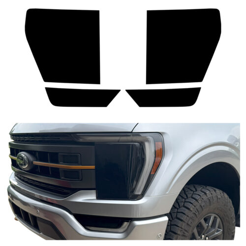 Crux Moto Headlight Front Tint Vinyl Wrap Overlay – Dark Smoke 20% | Precision Fit for Ford F150 2021-2023 Tremor, XLT, King Ranch, Platinum - Image 4