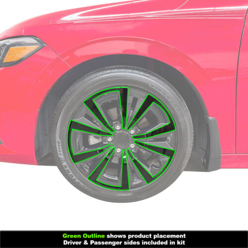 Crux Moto 17" Wheel Vinyl Wrap Overlay | Gloss Black | Precision Fit compatible with Honda Civic 2022 + with 17" wheels - Image 6