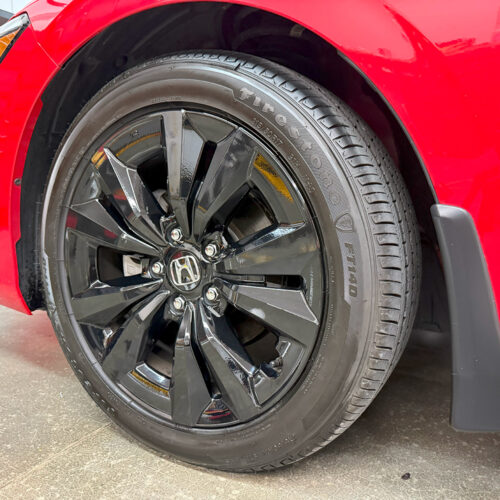 Crux Moto 17" Wheel Vinyl Wrap Overlay | Gloss Black | Precision Fit compatible with Honda Civic 2022 + with 17" wheels - Image 5