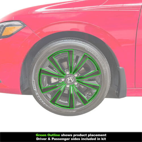 Crux Moto 17" Wheel Vinyl Wrap Overlay | Matte Black | Precision Fit compatible with Honda Civic 2022 + with 17" wheels - Image 3
