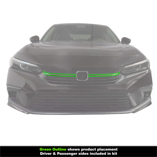 Crux Motorsports Grille Pin Stripe Vinyl Overlay Decal - Silver | Precision fit For Honda Civic 2022 + - Image 3