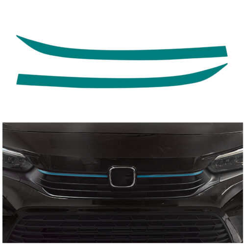 Crux Motorsports Grille Pin Stripe Vinyl Overlay Decal - Teal | Precision fit For Honda Civic 2022 + - Image 4