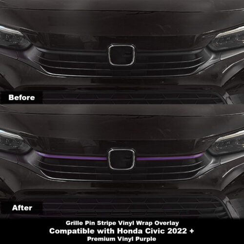 Crux Motorsports Grille Pin Stripe Vinyl Overlay Decal - Purple | Precision fit For Honda Civic 2022 +
