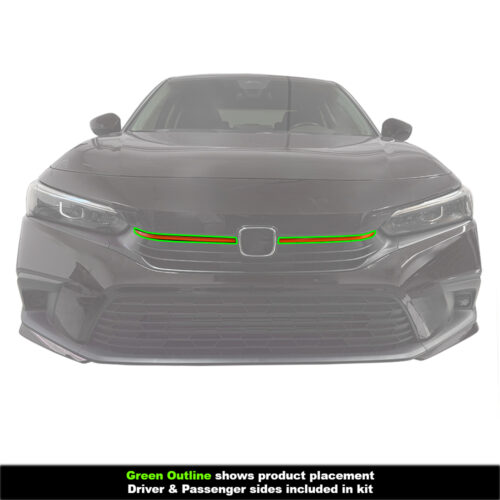 Crux Motorsports Grille Pin Stripe Vinyl Overlay Decal - Orange | Precision fit For Honda Civic 2022 + - Image 3