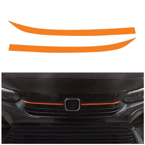 Crux Motorsports Grille Pin Stripe Vinyl Overlay Decal - Orange | Precision fit For Honda Civic 2022 + - Image 4