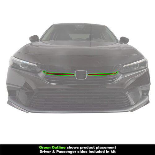 Crux Motorsports Grille Pin Stripe Vinyl Overlay Decal - Red | Precision fit For Honda Civic 2022 + - Image 3