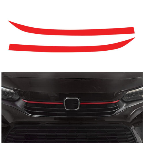 Crux Motorsports Grille Pin Stripe Vinyl Overlay Decal - Red | Precision fit For Honda Civic 2022 + - Image 4