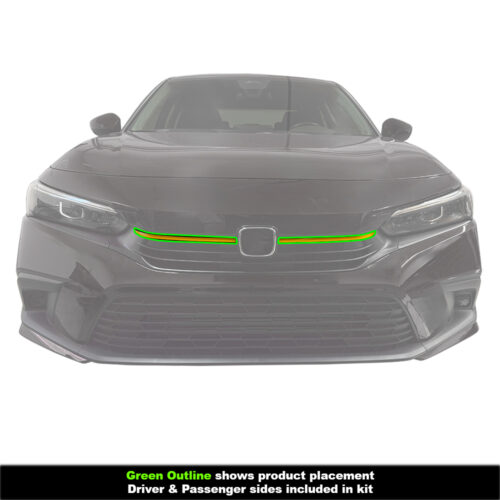 Crux Motorsports Grille Pin Stripe Vinyl Overlay Decal - Yellow | Precision fit For Honda Civic 2022 + - Image 3