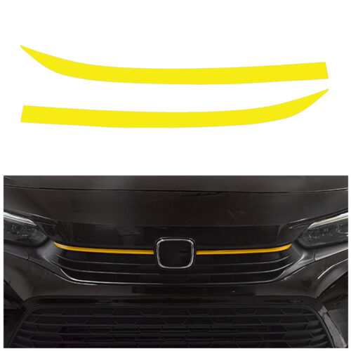 Crux Motorsports Grille Pin Stripe Vinyl Overlay Decal - Yellow | Precision fit For Honda Civic 2022 + - Image 4