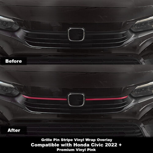 Crux Motorsports Grille Pin Stripe Vinyl Overlay Decal - Pink | Precision fit For Honda Civic 2022 +