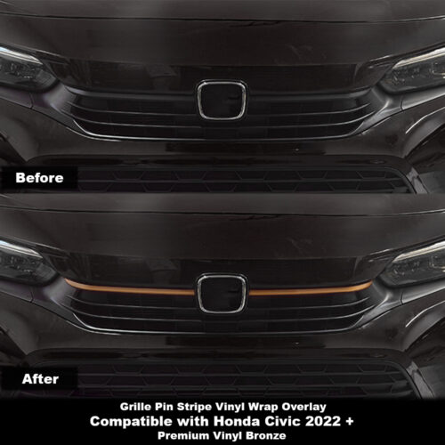 Crux Motorsports Grille Pin Stripe Vinyl Overlay Decal - Bronze | Precision fit For Honda Civic 2022 +