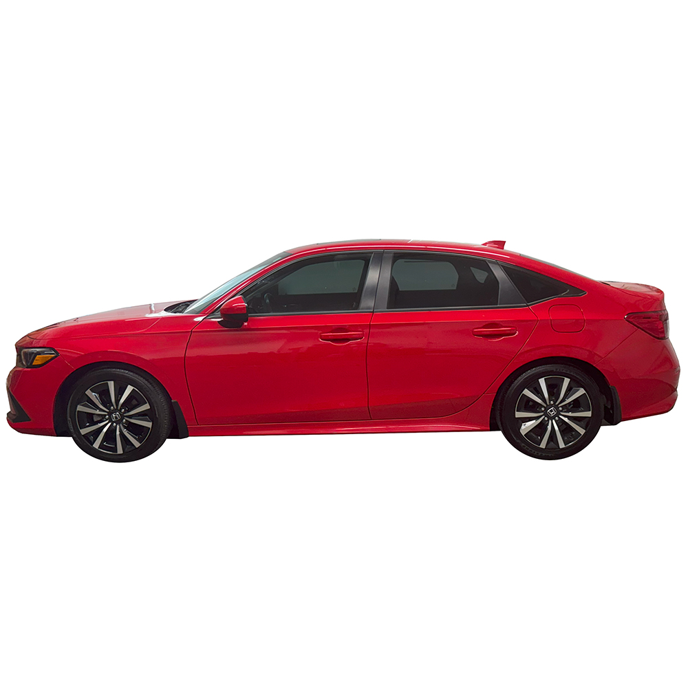 Crux Moto Window Chrome Delete Vinyl Wrap Overlay | Precision Fit compatible with Honda Civic Sedan 2022 +