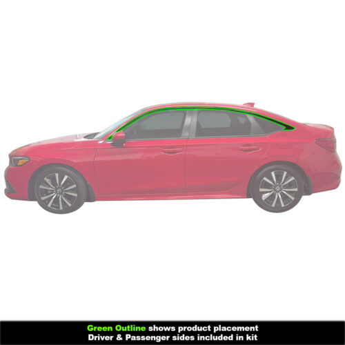 Crux Moto Window Chrome Delete Vinyl Wrap Overlay | Precision Fit compatible with Honda Civic Sedan 2022 + - Image 3