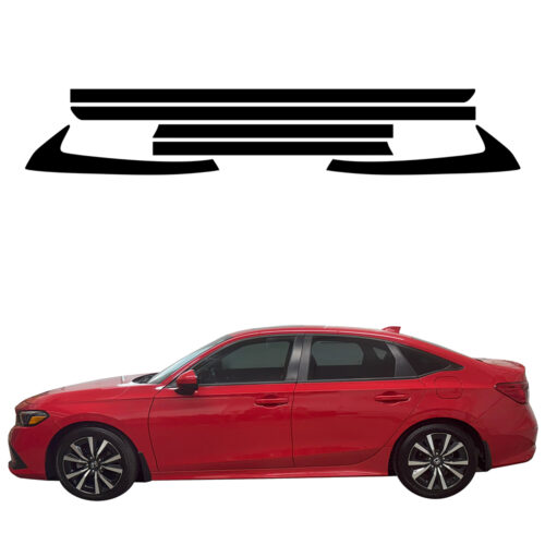 Crux Moto Window Chrome Delete Vinyl Wrap Overlay | Precision Fit compatible with Honda Civic Sedan 2022 + - Image 6