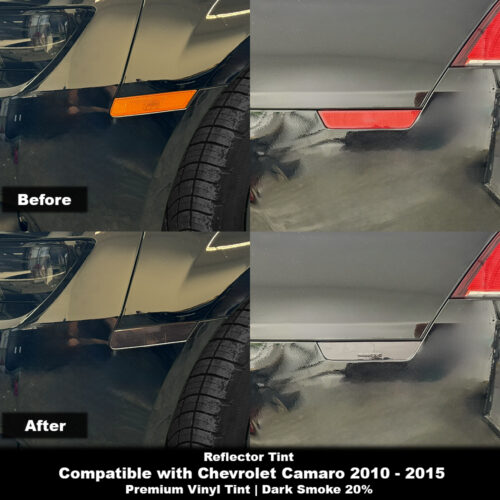 Crux Moto Reflector Tint Vinyl Overlay – Dark Smoke 20% | Precision Fit for Chevrolet Camaro 2010 - 2015