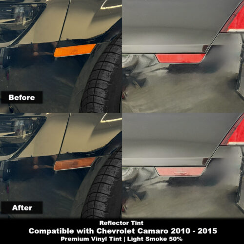 Crux Moto Reflector Tint Vinyl Overlay – Light Smoke 50% | Precision Fit for Chevrolet Camaro 2010 - 2015