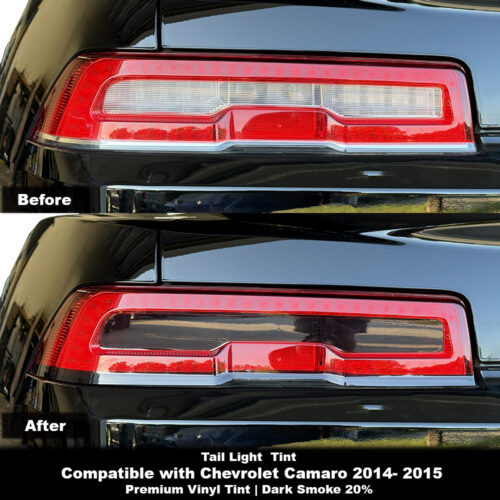 Crux Moto Tail Light Tint Vinyl Overlay – Dark Smoke 20% | Precision Fit for Chevrolet Camaro 2014 - 2015