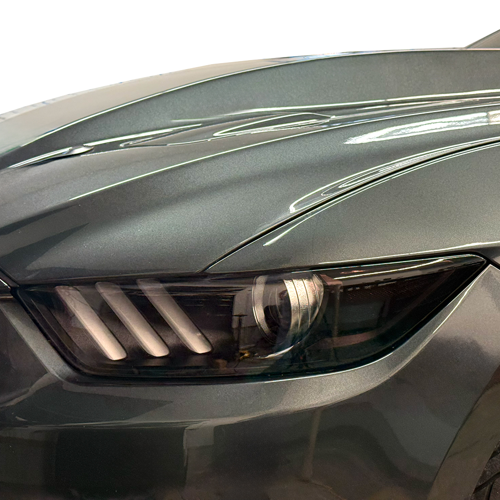 Crux Motorsports Headlight Tint Vinyl Wrap Overlay - Dark Smoke 20% | Compatible with Ford Mustang 2015 - 2017