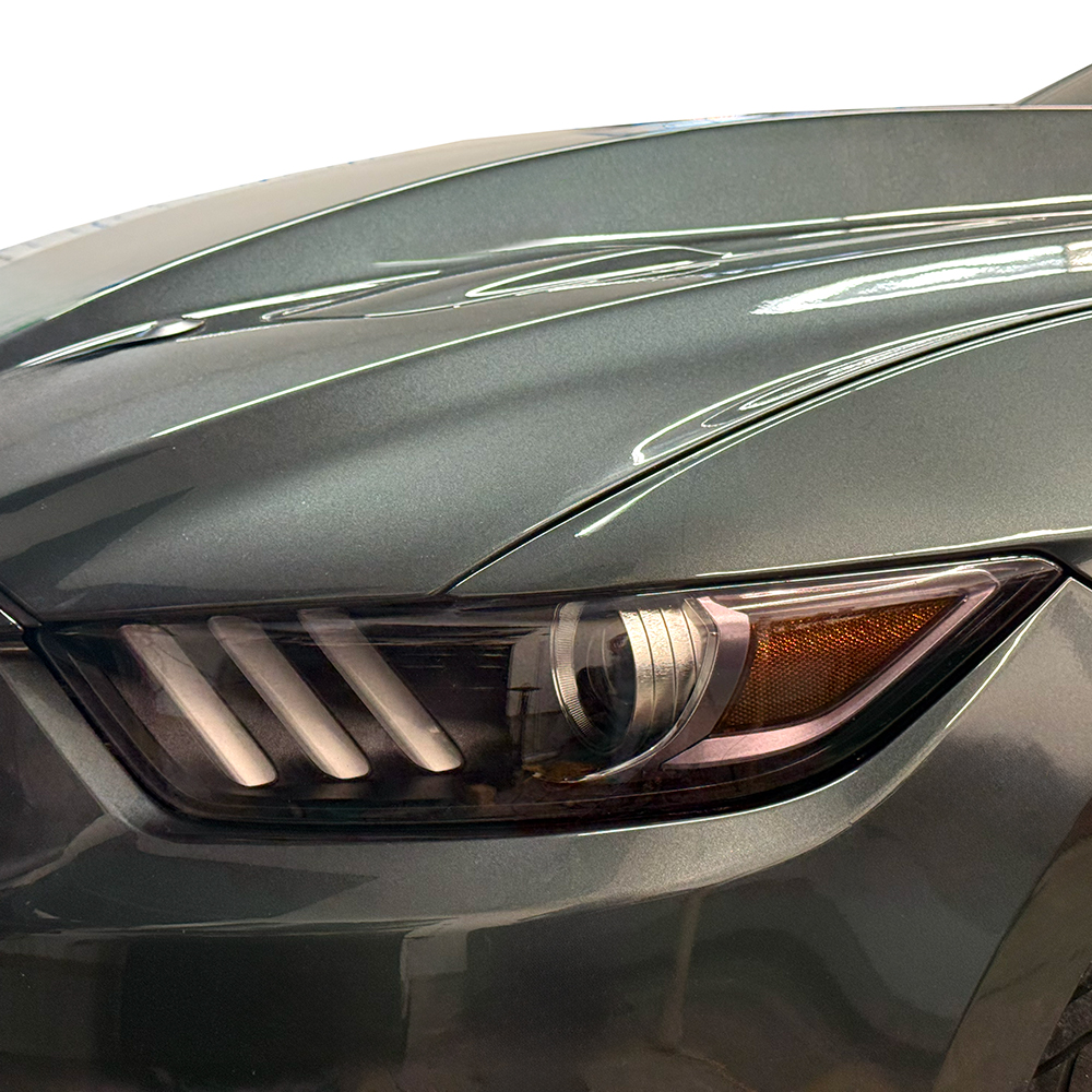 Crux Motorsports Headlight Tint Vinyl Wrap Overlay - Light Smoke 50% | Compatible with Ford Mustang 2015 - 2017