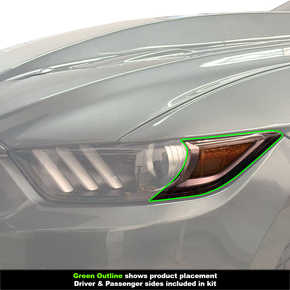 Crux Motorsports Headlight Tint Vinyl Wrap Overlay - Light Smoke 50% | Compatible with Ford Mustang 2015 - 2017 - Image 3