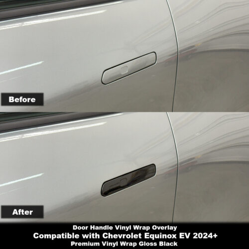 Crux Moto Door Handle Vinyl Wrap Overlay | Gloss Black | Precision Fit compatible with Chevrolet Equinox EV 2024 +