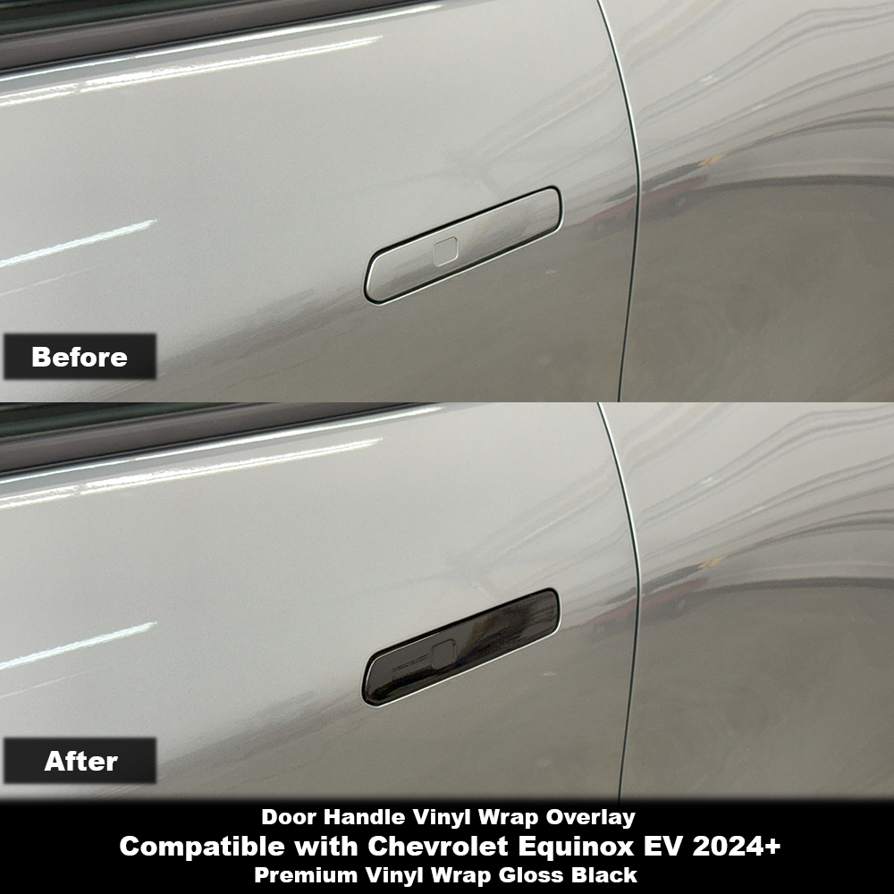 Crux Moto Door Handle Vinyl Wrap Overlay | Gloss Black | Precision Fit compatible with Chevrolet Equinox EV 2024 +