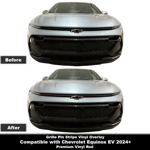 Crux Motorsports Grille Pin Stripe Vinyl Overlay Decal - Red | Precision fit For Chevrolet Equinox EV 2024+