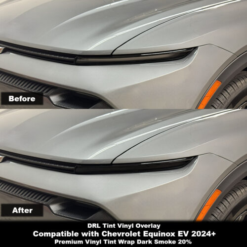 Crux Moto DRL Tint Vinyl Wrap Overlay – Dark Smoke 20% | Precision Fit for Chevrolet Equinox EV 2024 +